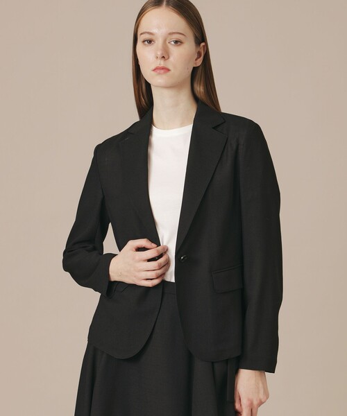 MACKINTOSH LONDON(マッキントッシュ ロンドン)の「ポリエステルウールビエラジャケット(テーラードジャケット・レディース・ベージュ/ブラック・40/38)」の2枚目の写真
