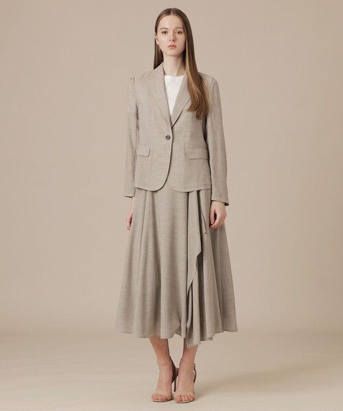 MACKINTOSH LONDON(マッキントッシュ ロンドン)の「ポリエステルウールビエラジャケット(テーラードジャケット・レディース・ベージュ/ブラック・40/38)」の4枚目の写真
