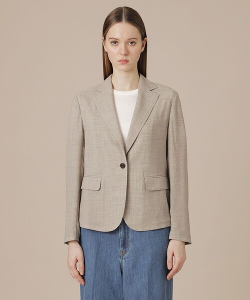MACKINTOSH LONDON(マッキントッシュ ロンドン)の「ポリエステルウールビエラジャケット(テーラードジャケット・レディース・ベージュ/ブラック・40/38)」の5枚目の写真
