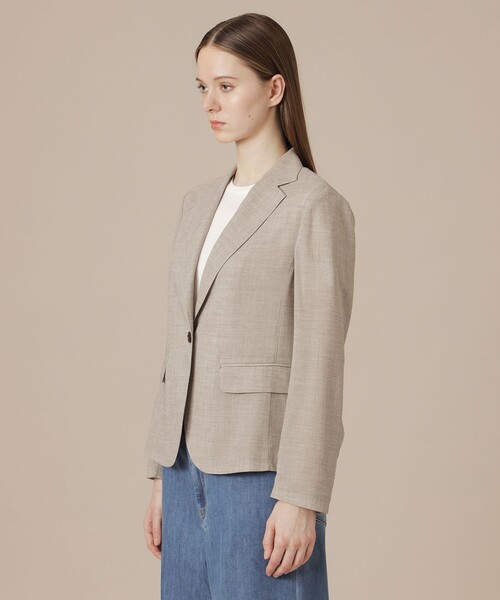 MACKINTOSH LONDON(マッキントッシュ ロンドン)の「ポリエステルウールビエラジャケット(テーラードジャケット・レディース・ベージュ/ブラック・40/38)」の6枚目の写真