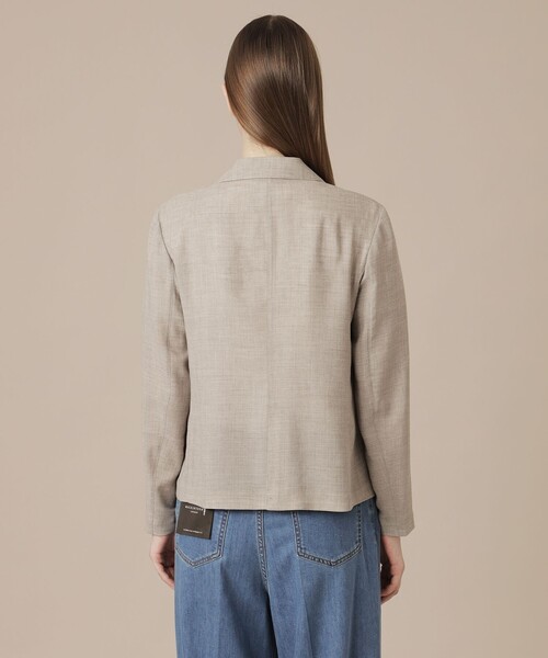 MACKINTOSH LONDON(マッキントッシュ ロンドン)の「ポリエステルウールビエラジャケット(テーラードジャケット・レディース・ベージュ/ブラック・40/38)」の7枚目の写真