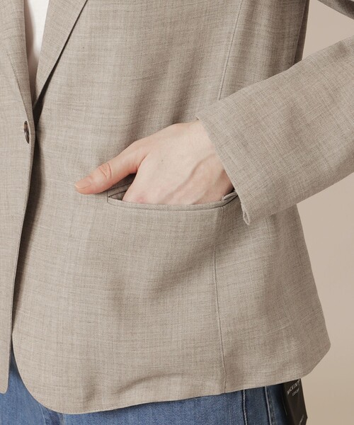 MACKINTOSH LONDON(マッキントッシュ ロンドン)の「ポリエステルウールビエラジャケット(テーラードジャケット・レディース・ベージュ/ブラック・40/38)」の8枚目の写真