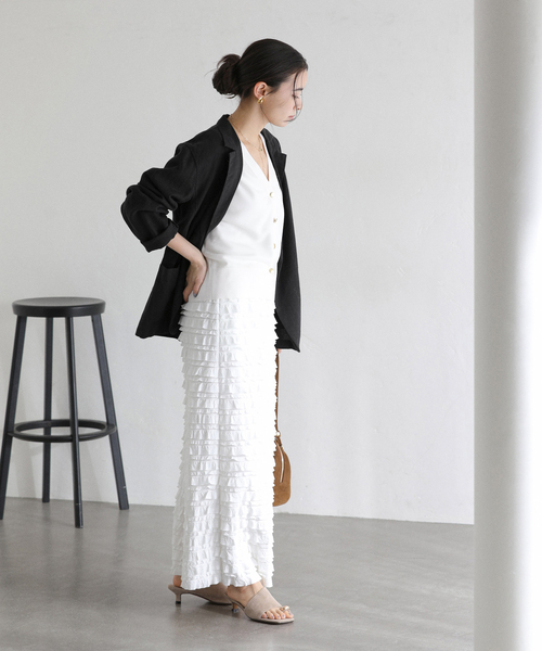 La TOTALITE（ラトータリテ）の「【洗える】接結シアーVカーディガン（カーディガン/ボレロ・レディース・ピンク系その他/イエロー/ホワイト・FREE）」の6枚目の写真