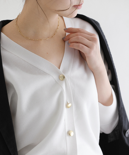 La TOTALITE（ラトータリテ）の「【洗える】接結シアーVカーディガン（カーディガン/ボレロ・レディース・ピンク系その他/イエロー/ホワイト・FREE）」の11枚目の写真