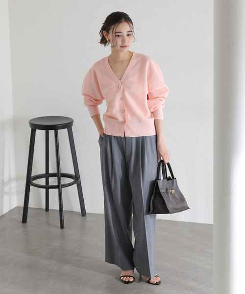 La TOTALITE（ラトータリテ）の「【洗える】接結シアーVカーディガン（カーディガン/ボレロ・レディース・ピンク系その他/イエロー/ホワイト・FREE）」の12枚目の写真