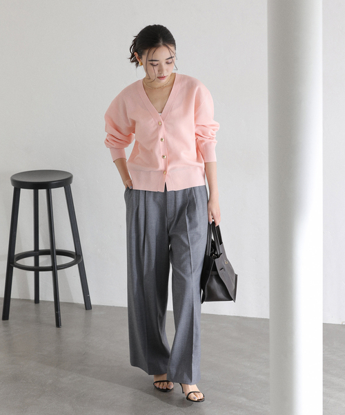 La TOTALITE（ラトータリテ）の「【洗える】接結シアーVカーディガン（カーディガン/ボレロ・レディース・ピンク系その他/イエロー/ホワイト・FREE）」の13枚目の写真