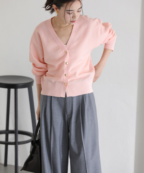 La TOTALITE（ラトータリテ）の「【洗える】接結シアーVカーディガン（カーディガン/ボレロ・レディース・ピンク系その他/イエロー/ホワイト・FREE）」の17枚目の写真