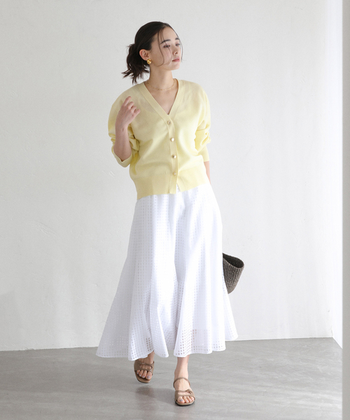 La TOTALITE（ラトータリテ）の「【洗える】接結シアーVカーディガン（カーディガン/ボレロ・レディース・ピンク系その他/イエロー/ホワイト・FREE）」の20枚目の写真