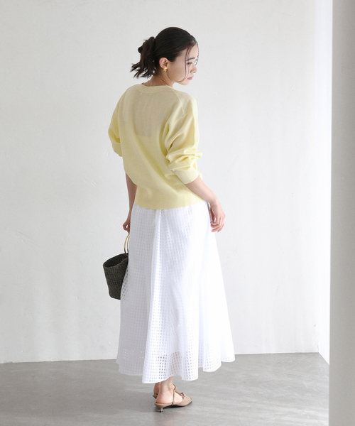 La TOTALITE（ラトータリテ）の「【洗える】接結シアーVカーディガン（カーディガン/ボレロ・レディース・ピンク系その他/イエロー/ホワイト・FREE）」の22枚目の写真