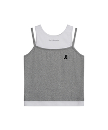 Rest&Recreation（レストアンドレクリエーション）の「LAYERED SLEEVELESS - GREY（Tシャツ/カットソー）」