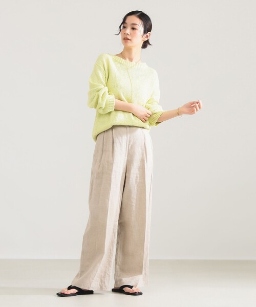 Demi-Luxe BEAMS（デミルクス ビームス）の「コットン ローゲージ ロングスリーブ プルオーバー（ニット/セーター・レディース・イエロー系その他2/ホワイト・ONE SIZE）」の3枚目の写真