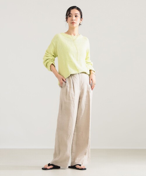 Demi-Luxe BEAMS（デミルクス ビームス）の「コットン ローゲージ ロングスリーブ プルオーバー（ニット/セーター・レディース・イエロー系その他2/ホワイト・ONE SIZE）」の4枚目の写真