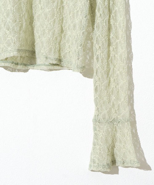 flower(フラワー)の「シアーフラワートップ(Tシャツ/カットソー・レディース・アイボリー/ブラック/ミント・FREE)」の10枚目の写真