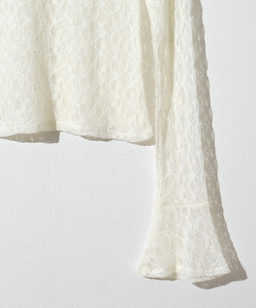 flower(フラワー)の「シアーフラワートップ(Tシャツ/カットソー・レディース・アイボリー/ブラック/ミント・FREE)」の11枚目の写真