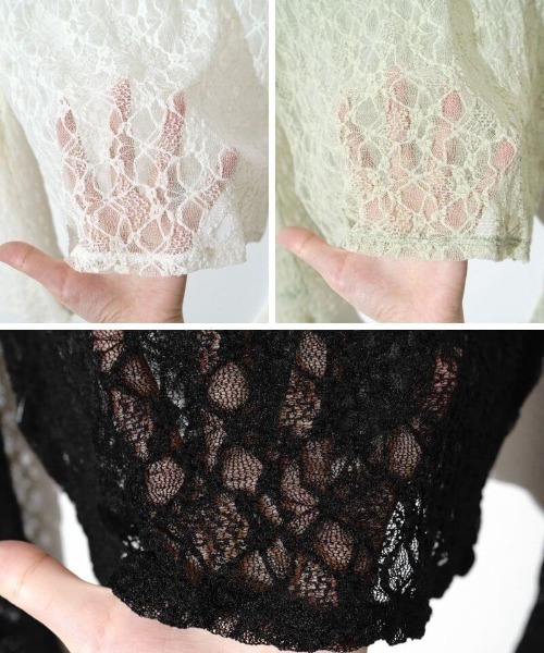 flower(フラワー)の「シアーフラワートップ(Tシャツ/カットソー・レディース・アイボリー/ブラック/ミント・FREE)」の14枚目の写真