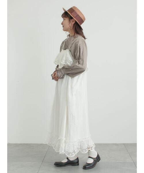 TSUHARU by Samansa Mos2（ツハルバイサマンサモスモス）の「ドビーカットワーク刺繍ブラウス（シャツ/ブラウス・レディース・オフホワイト/イエロー/グレー・F）」の11枚目の写真