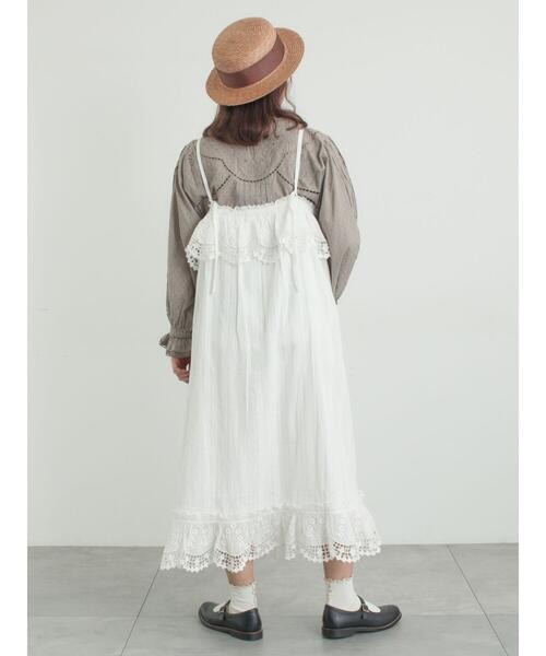 TSUHARU by Samansa Mos2（ツハルバイサマンサモスモス）の「ドビーカットワーク刺繍ブラウス（シャツ/ブラウス・レディース・オフホワイト/イエロー/グレー・F）」の12枚目の写真