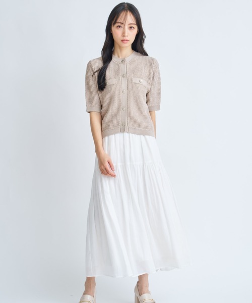 NOELA（ノエラ）の「ボリュームシアーフレアスカート（スカート・レディース・ブラック/オフホワイト/ブルー・S/M）」の2枚目の写真