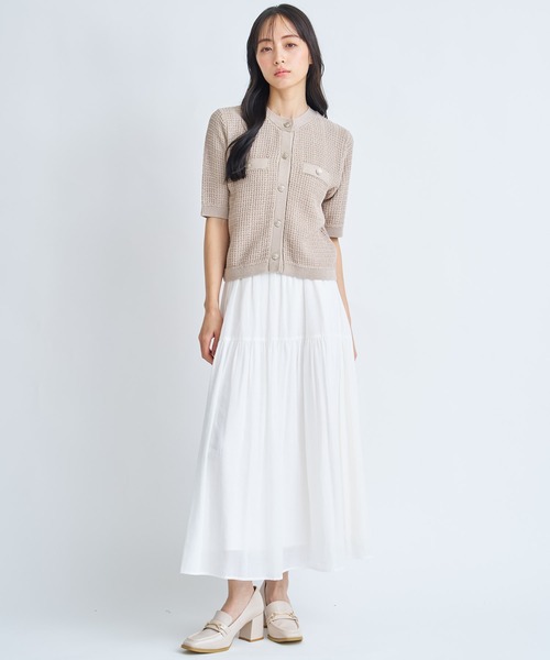 NOELA（ノエラ）の「ボリュームシアーフレアスカート（スカート・レディース・ブラック/オフホワイト/ブルー・S/M）」の10枚目の写真