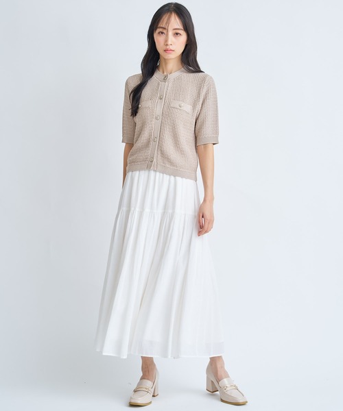 NOELA（ノエラ）の「ボリュームシアーフレアスカート（スカート・レディース・ブラック/オフホワイト/ブルー・S/M）」の11枚目の写真