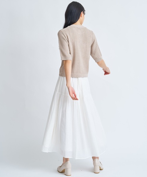 NOELA（ノエラ）の「ボリュームシアーフレアスカート（スカート・レディース・ブラック/オフホワイト/ブルー・S/M）」の13枚目の写真