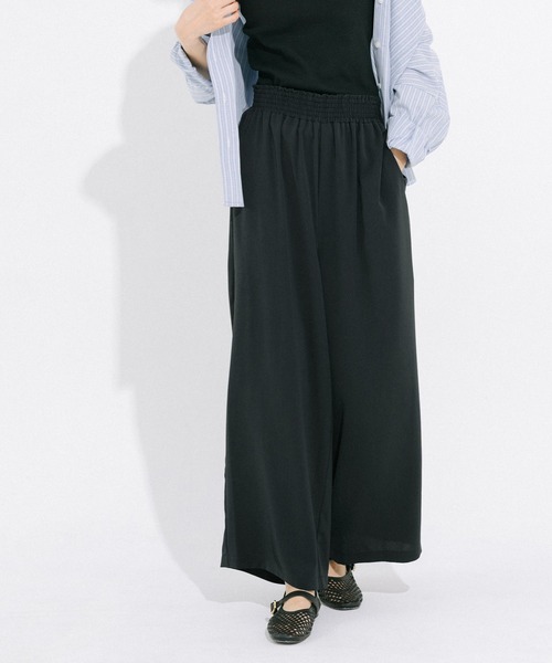coca(coca)(コカ)の「ハイウエストストレッチイージーワイドパンツ(スラックス・レディース・チャコール/ブラック・S/M/L)」の8枚目の写真