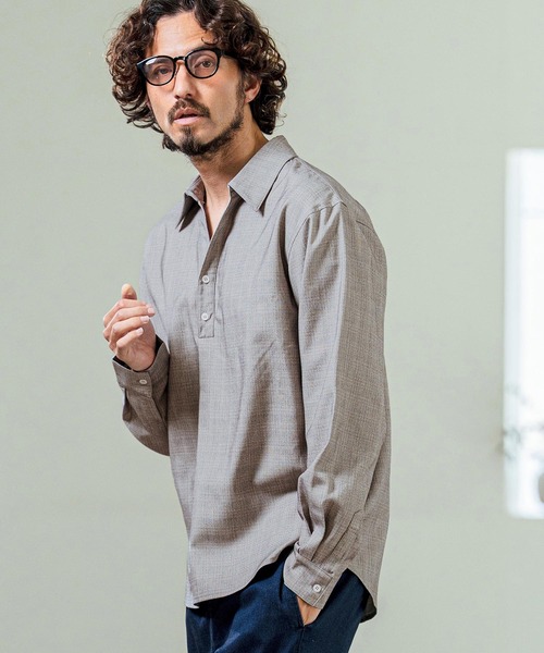 Magine(マージン)の「ms6420- Grid Pattern Relax Fit Skipper Polo ポロシャツ(MGN-261-029)(ポロシャツ・メンズ・ブラウン/ライトグレー/チャコール・48/46/44)」の2枚目の写真