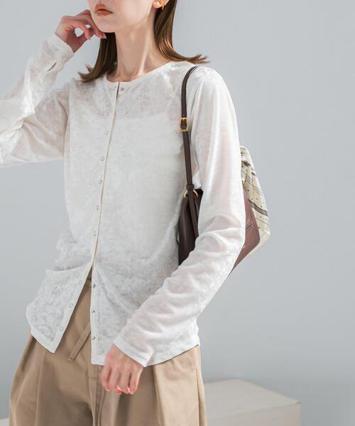 URBAN RESEARCH ROSSO WOMEN(アーバンリサーチ ロッソ)の「シアーベロアデザインプルオーバー(その他トップス・レディース・ブルー/オフホワイト・FREE)」の16枚目の写真