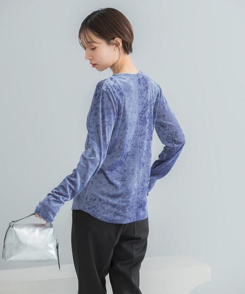 URBAN RESEARCH ROSSO WOMEN(アーバンリサーチ ロッソ)の「シアーベロアデザインプルオーバー(その他トップス・レディース・ブルー/オフホワイト・FREE)」の11枚目の写真