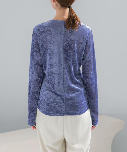 URBAN RESEARCH ROSSO WOMEN(アーバンリサーチ ロッソ)の「シアーベロアデザインプルオーバー(その他トップス・レディース・ブルー/オフホワイト・FREE)」の4枚目の写真