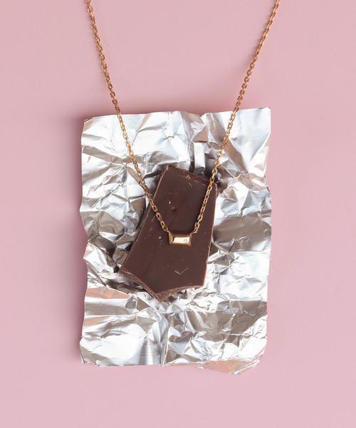 【極美品】 NOIR DE POUPEE ネックレスK10（箱・ショッパー付き） セール】K18vermeil チョコレート ダイヤモンド ネックレス