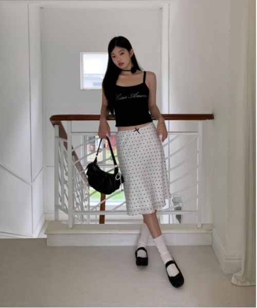 Vini（ヴィニ）の「ドットシアーマーメイドスカート（スカート・レディース・ホワイト・FREE）」の4枚目の写真