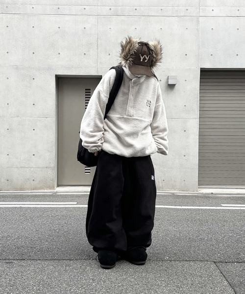 YACA(ヤーカ)の「Half Button Boa Tops/ハーフボタンボアトップス【unisex item】(その他アウター・レディース・ブラック/アイボリー・FREE)」の15枚目の写真