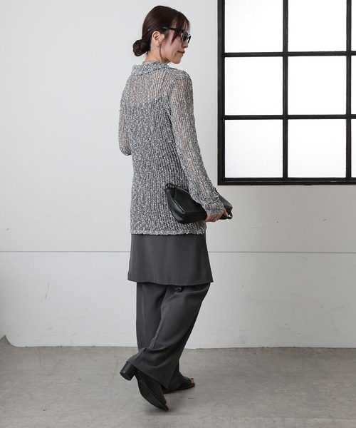 COLONY 2139（コロニートゥーワンスリーナイン）の「ネップ透かし編みカーディガン（カーディガン/ボレロ・レディース・グレー/アイボリー・FREE）」の19枚目の写真