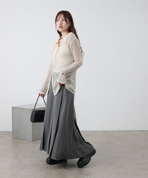 COLONY 2139（コロニートゥーワンスリーナイン）の「ネップ透かし編みカーディガン（カーディガン/ボレロ・レディース・グレー/アイボリー・FREE）」の12枚目の写真
