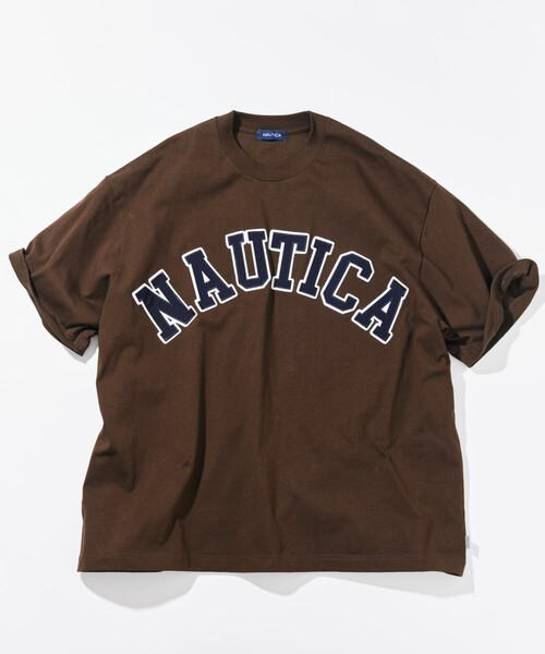 NAUTICA（ノーティカ）の「NAUTICA/ノーティカ ビッグシルエット アーチロゴ ショートスリーブTシャツ（Tシャツ/カットソー・メンズ・ネイビー/グリーン/ホワイト/ブラウン/グレー/ブラック・SMALL/MEDIUM/LARGE/X-LARGE）」の5枚目の写真