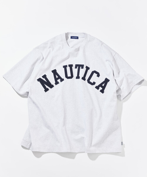 NAUTICA（ノーティカ）の「NAUTICA/ノーティカ ビッグシルエット アーチロゴ ショートスリーブTシャツ（Tシャツ/カットソー・メンズ・ネイビー/グリーン/ホワイト/ブラウン/グレー/ブラック・SMALL/MEDIUM/LARGE/X-LARGE）」の4枚目の写真