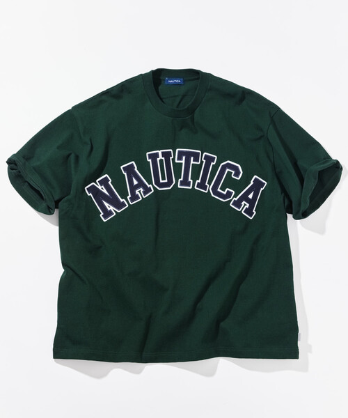 NAUTICA（ノーティカ）の「NAUTICA/ノーティカ ビッグシルエット アーチロゴ ショートスリーブTシャツ（Tシャツ/カットソー・メンズ・ネイビー/グリーン/ホワイト/ブラウン/グレー/ブラック・SMALL/MEDIUM/LARGE/X-LARGE）」の6枚目の写真