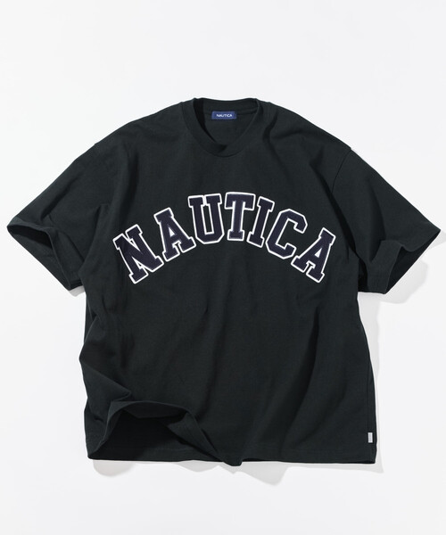 NAUTICA（ノーティカ）の「NAUTICA/ノーティカ ビッグシルエット アーチロゴ ショートスリーブTシャツ（Tシャツ/カットソー・メンズ・ネイビー/グリーン/ホワイト/ブラウン/グレー/ブラック・SMALL/MEDIUM/LARGE/X-LARGE）」の3枚目の写真