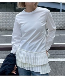 LE CIEL BLEU | ロングスリーブジャージートップw/フリルヘム / Long Sleeve Jersey Top w/Frilled Hem(Tシャツ/カットソー)