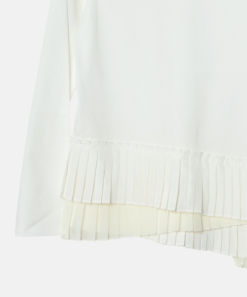 LE CIEL BLEU(ルシェルブルー)の「ロングスリーブジャージートップw/フリルヘム / Long Sleeve Jersey Top w/Frilled Hem(Tシャツ/カットソー・レディース・ホワイト/チャコールグレー/ブラック・36)」の11枚目の写真