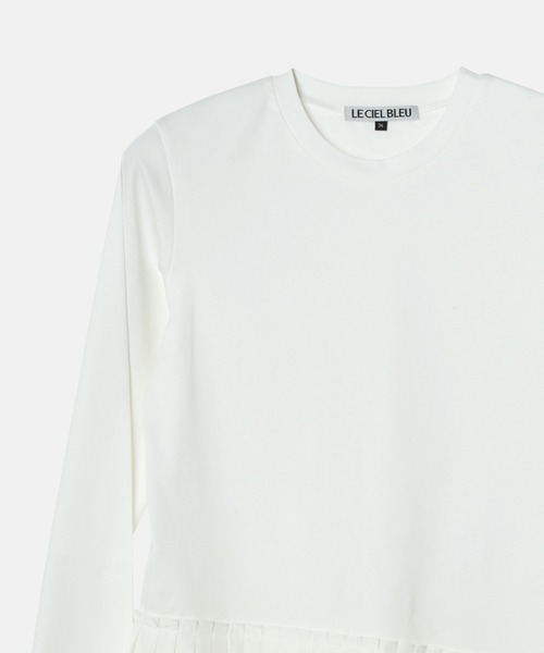 LE CIEL BLEU(ルシェルブルー)の「ロングスリーブジャージートップw/フリルヘム / Long Sleeve Jersey Top w/Frilled Hem(Tシャツ/カットソー・レディース・ホワイト/チャコールグレー/ブラック・36)」の10枚目の写真