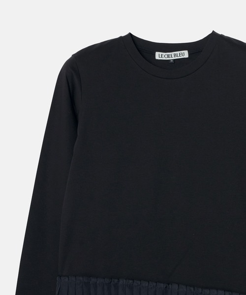 LE CIEL BLEU(ルシェルブルー)の「ロングスリーブジャージートップw/フリルヘム / Long Sleeve Jersey Top w/Frilled Hem(Tシャツ/カットソー・レディース・ホワイト/チャコールグレー/ブラック・36)」の13枚目の写真
