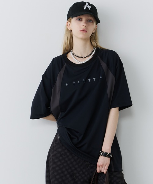 AIVER(アイバー)の「AIVER ナイロンテック S/S TEE(Tシャツ/カットソー・メンズ・ブラック/グレー系その他・SMALL/MEDIUM/LARGE)」の2枚目の写真