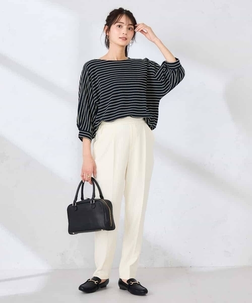 a.v.v(アーヴェヴェ)の「ボーダードルマントップス【WEB限定】(Tシャツ/カットソー・レディース・ミント/クリーム/ブルー/アイボリー・36/40/38)」の17枚目の写真