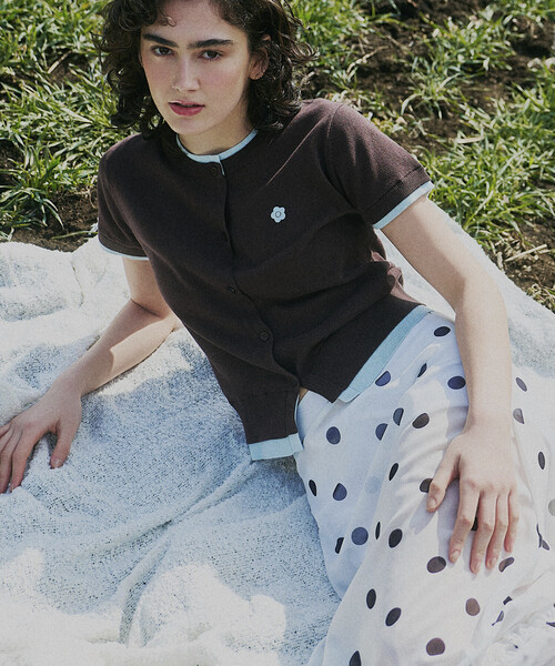 MARY QUANT(マリークワント)の「【待望の再入荷!】MARY QUANT × PUBLUX/マリークワント レイヤード風 ショートスリーブ ニット カーディガン 限定展開(カーディガン/ボレロ・レディース・ブラック/ネイビー/グレー/ブラウン・フリ-)」の6枚目の写真