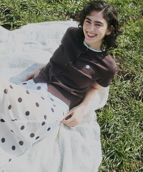 MARY QUANT(マリークワント)の「【待望の再入荷!】MARY QUANT × PUBLUX/マリークワント レイヤード風 ショートスリーブ ニット カーディガン 限定展開(カーディガン/ボレロ・レディース・ブラック/ネイビー/グレー/ブラウン・フリ-)」の9枚目の写真