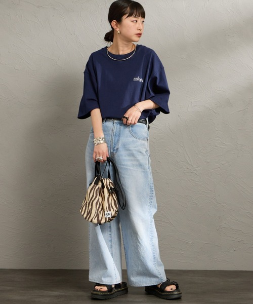 Manhattan Portage（マンハッタンポーテージ）の「[MANHATTAN PORTAGE/マンハッタンポーテージ] 別注 アーチプリント Tシャツ（Tシャツ/カットソー・レディース・ホワイト/ネイビー・XL/L/M/S）」の12枚目の写真