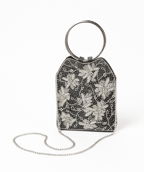 Andemiu(アンデミュウ)の「ビーズリングバック639655(ハンドバッグ・レディース・ライトグレー/ブラック/グレー系その他・FREE)」の4枚目の写真