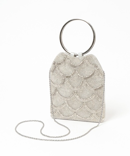 Andemiu(アンデミュウ)の「ビーズリングバック639655(ハンドバッグ・レディース・ライトグレー/ブラック/グレー系その他・FREE)」の6枚目の写真